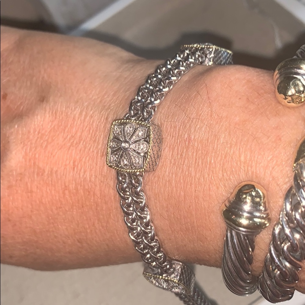 ANDREA CANDELA 18K & SS DIAMOND BRACELET - Picture 11 of 11